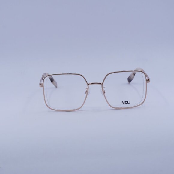 McQ by Alexander McQueen MQ0318O 003 Eyeglasses Gold 52mm Square Frame - Picture 3 of 10